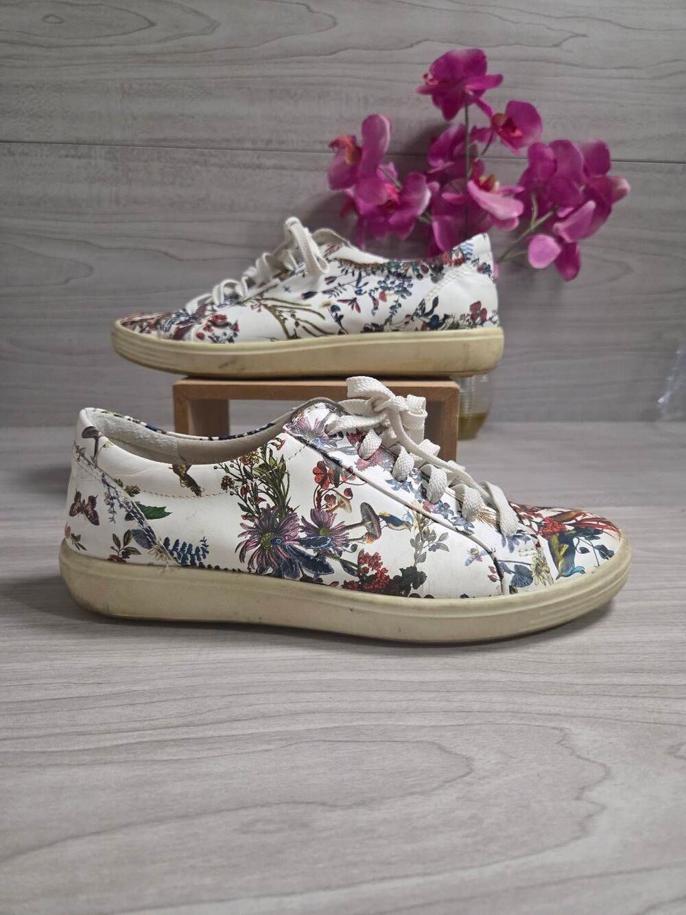 ECCO x Kristjana S Williams Soft 7 Floral Leather Sneakers EU 40 US 9-9.5